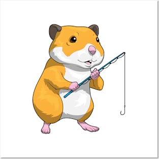 Hamster Fisher Fishing rod Fishing Posters and Art